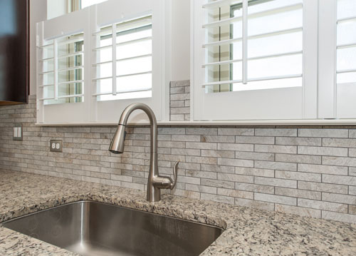 Mosaic tile backsplash