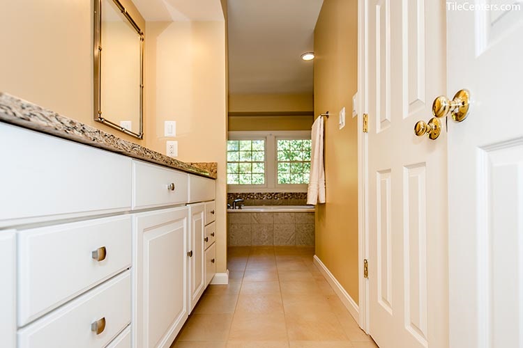 Beige Bathroom Floor Tile