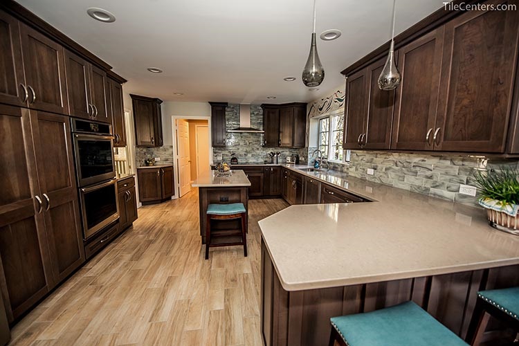 Transitional Kitchen Remodel with Novabell Floor Tile