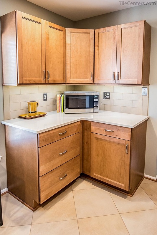 Additional countertop space for kitchen with extra cabinet storage