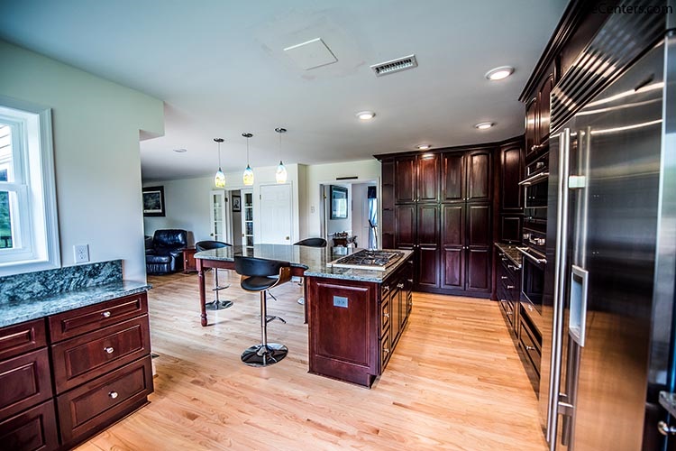 Transitional Kitchen Remodel with Red Oak Wood Floors