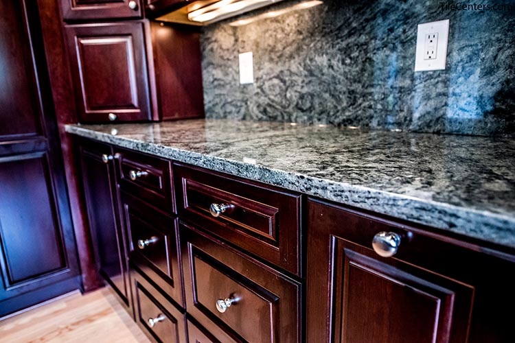 Grey and Black Kitchen Countertop Close Up