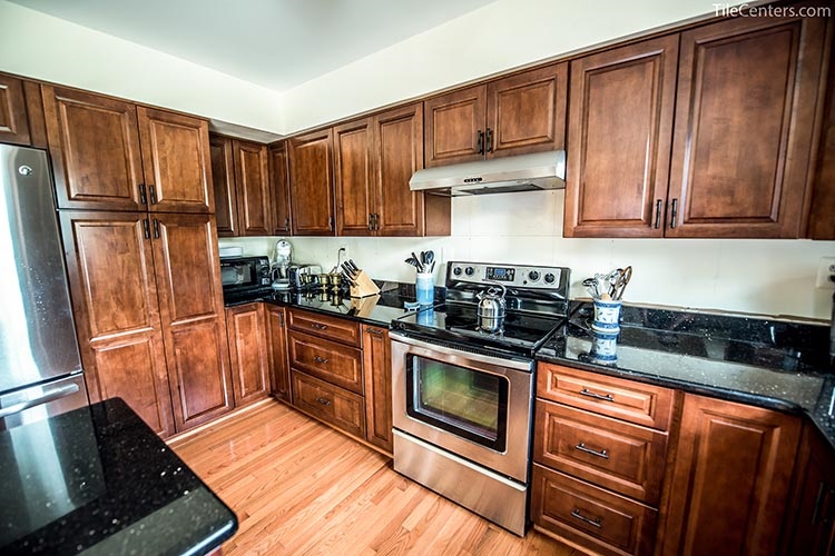 Medium Brown Kitchen Cabinets with Storage
