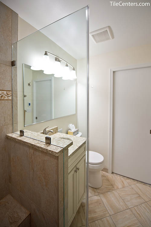 Bathroom Remodel with Glass Shower Separation