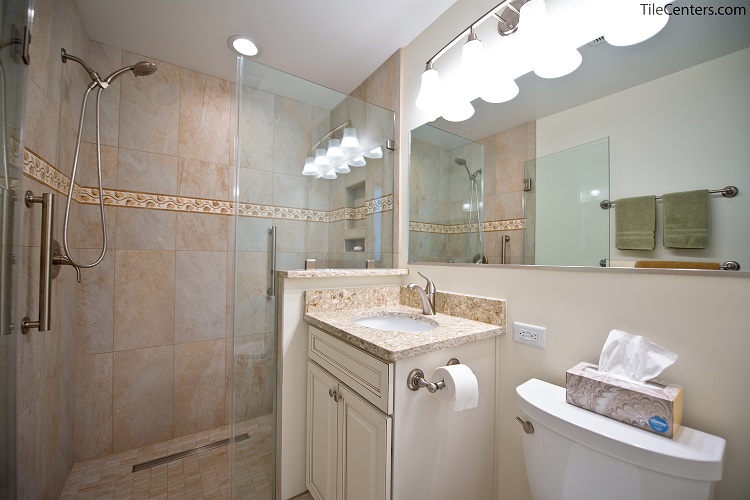 Traditional Light Beige Bathroom Remodel