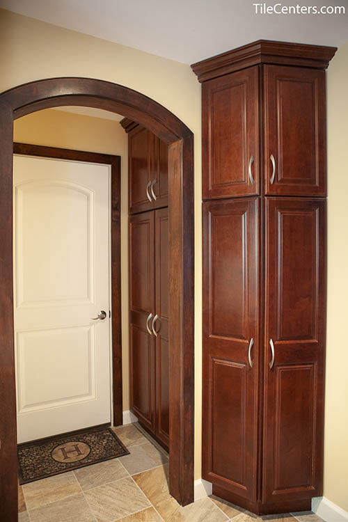 Dark Kitchen Cabinet Storage Space
