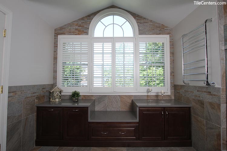 Extra Grey Countertop and Extra Dark Brown Cabinet Storage