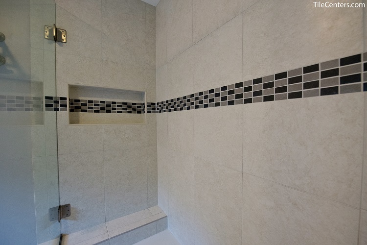 Novabell District White Porcelain Shower Tile