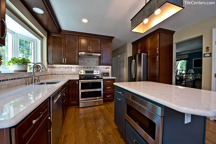 White and Grey Kitchen Countertops