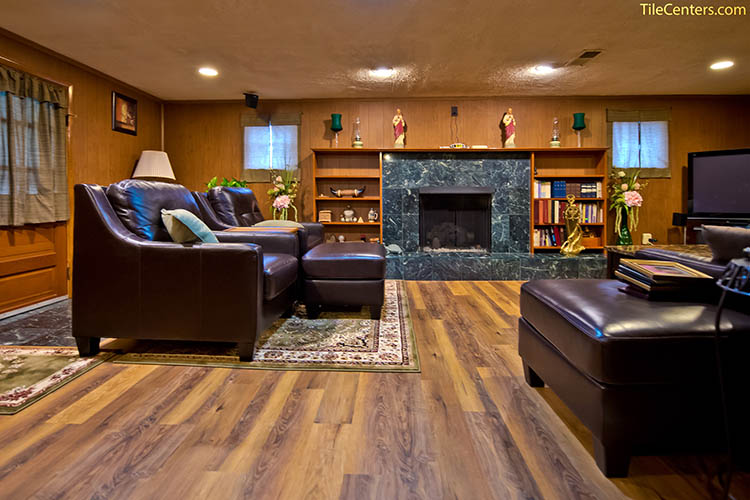 Rustic Family Room Flooring Installation