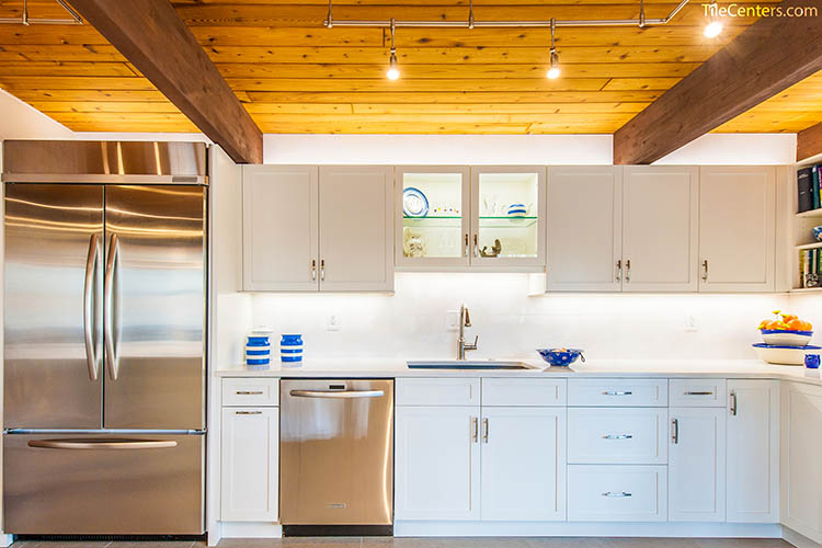 White Kitchen Cabinets with Stainless Steel Appliances