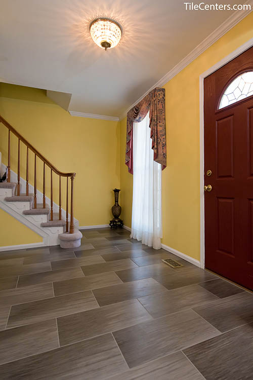 Dark Grey Tile in Foyer