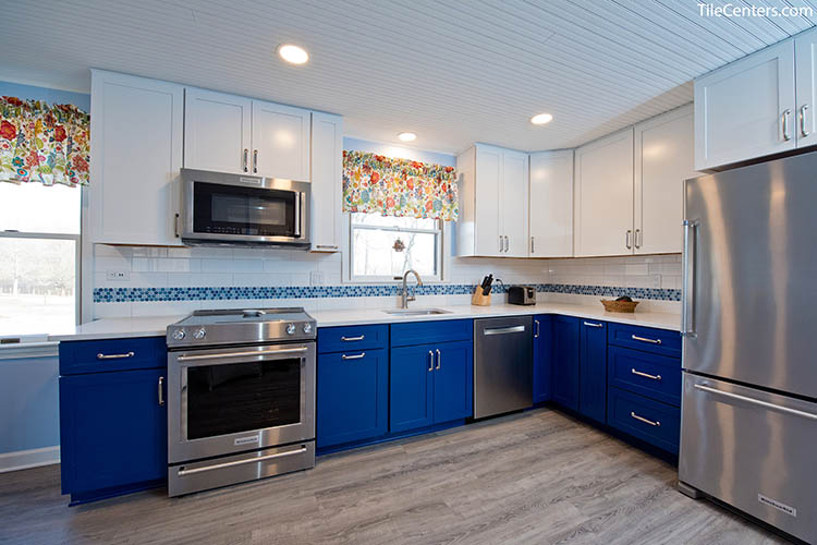 Modern Kitchen Remodel with Blue Accents