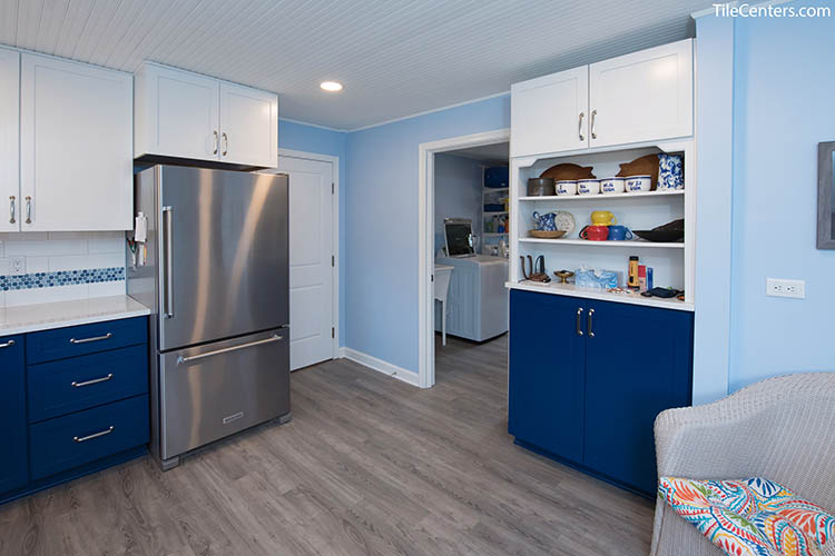 White and Blue Kitchen Cabinets