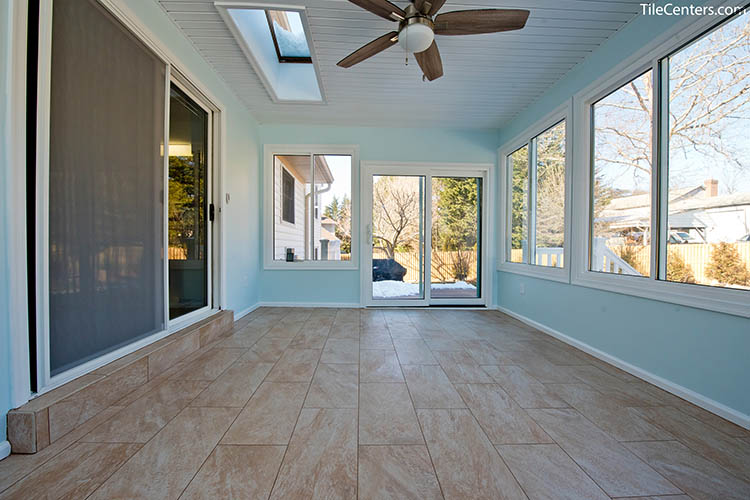 Sunroom floor installation