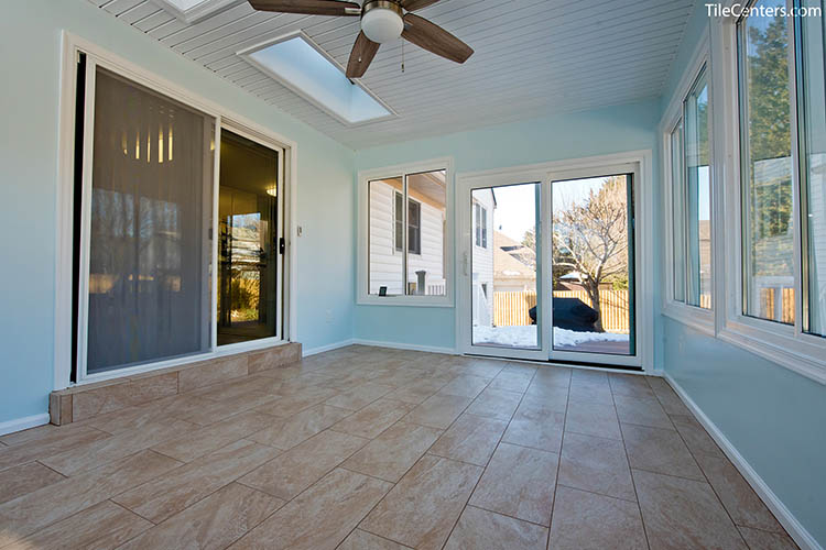 Porcelain tile floor installation